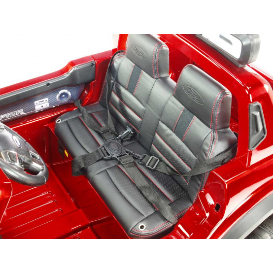Dvoumístné licenční elektrické autíčko Ford Raptor s 2.4G ovladačem a maxi výbavou, VÍNOVÉ LAKOVANÉ
